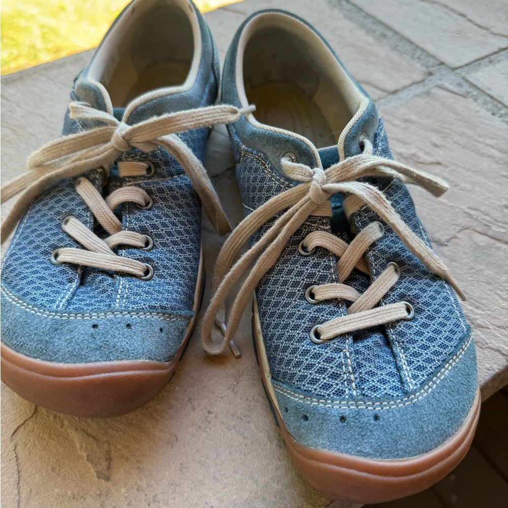 Keen Mercer Lace II CNX Womens 10m Hiking Trail Sneakers Blue Leather Lace Up